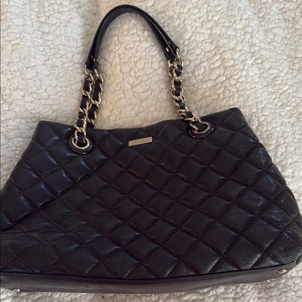 Kate Spade Elegant Black Quilted Tote Bag